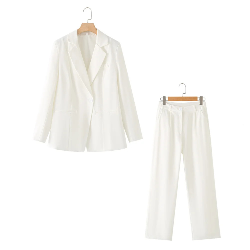 ZAR SpringSummer Womens Fashion and Casual European American Style One Button Suit Coat Pants Set 240514