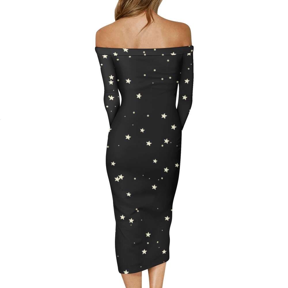 Women's Long Sleeve Off The Shoulder Lady Dress dongdumaoyi P1560751652