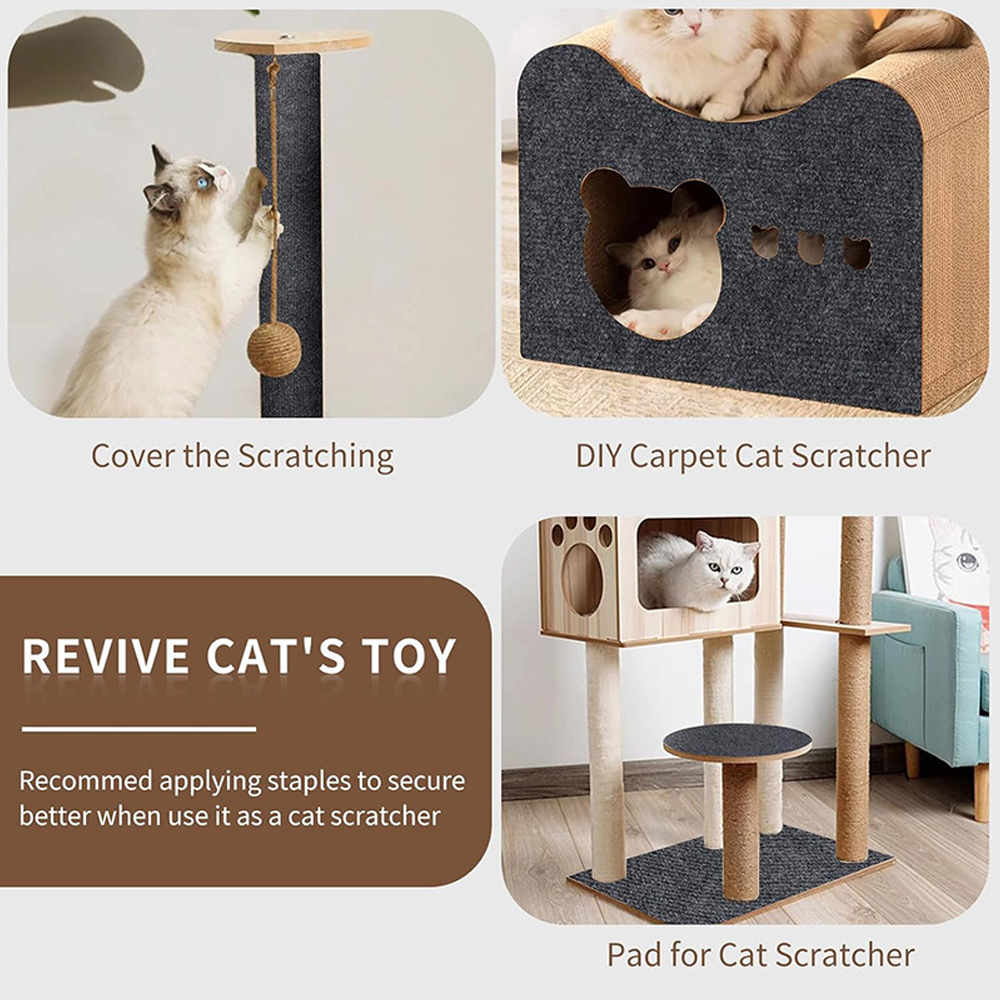 Wall Anti Cat Scratch Sofa DIY Board Sofa Protection Paws Sharpen Trimable Self-adhesive Carpet Cats Scratch Board 30x30cm