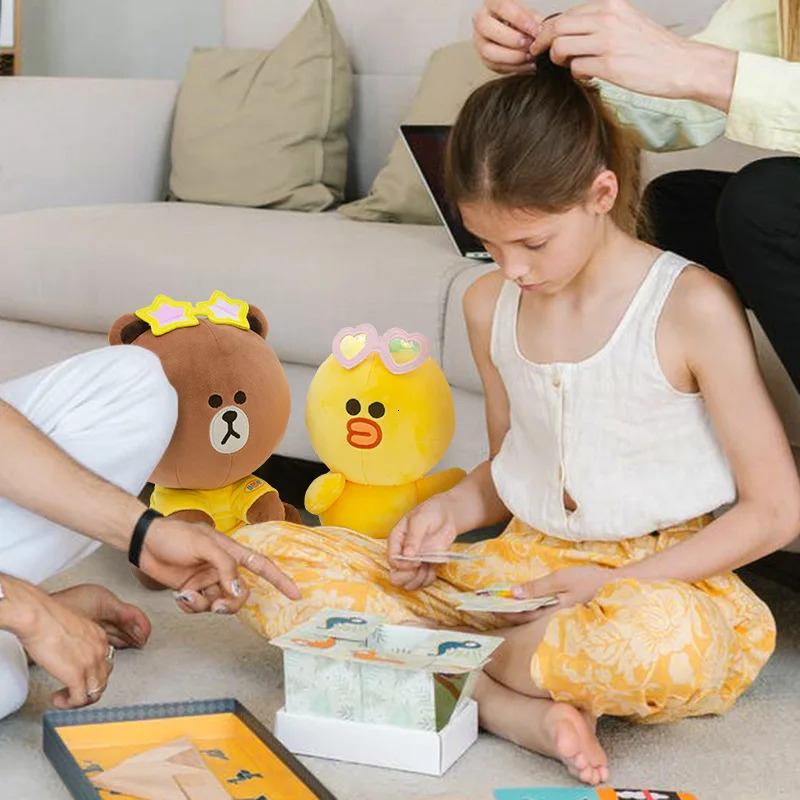 Line Friends Brown Bear Cony Sally Cute Plush Star Doll Kawaii Fluffy Stuffed Toy Adorkable Periphery Sofa Pillow Holiday Gifts 240516