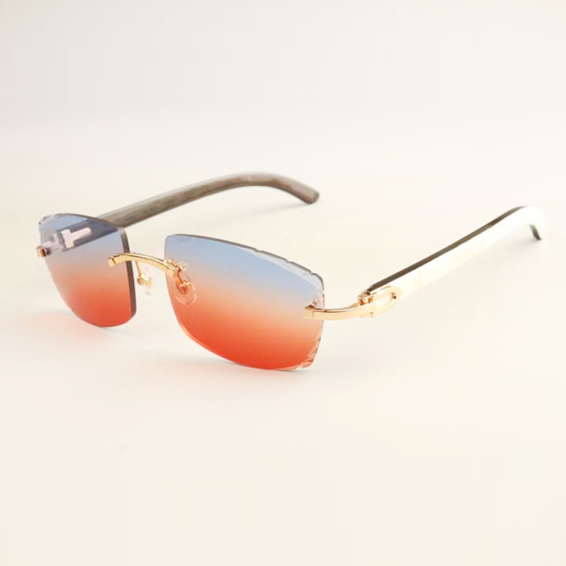 factory direct luxury fashion ultra light sunglasses 3524015 natural mixed horns pointed sunglasses legs sunglasses engraving mirror
