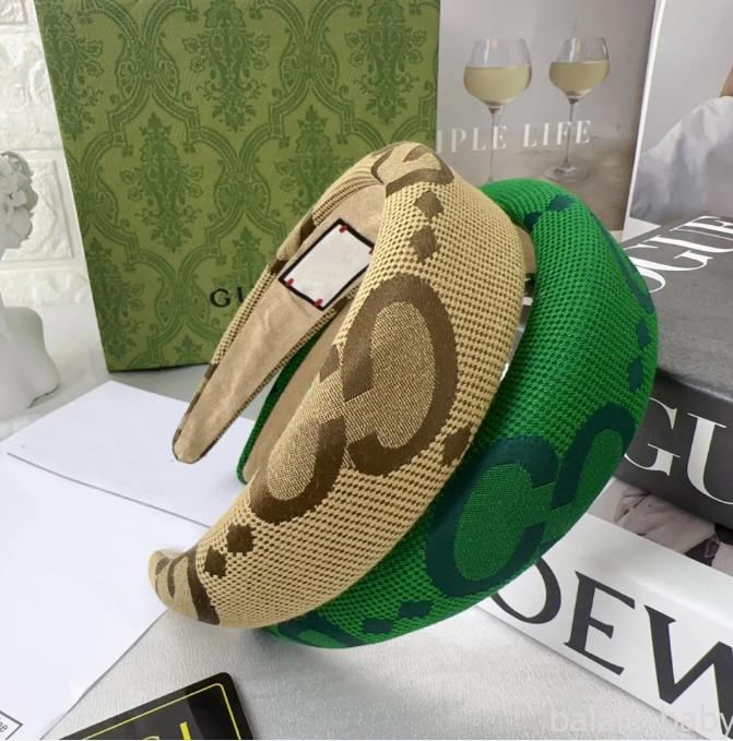 Designer Brand Letter Wide Bands Hoop for Women Classic Vintage Soft Elastic Headband Girls Thicken Hairband Headwear Hair Accessories