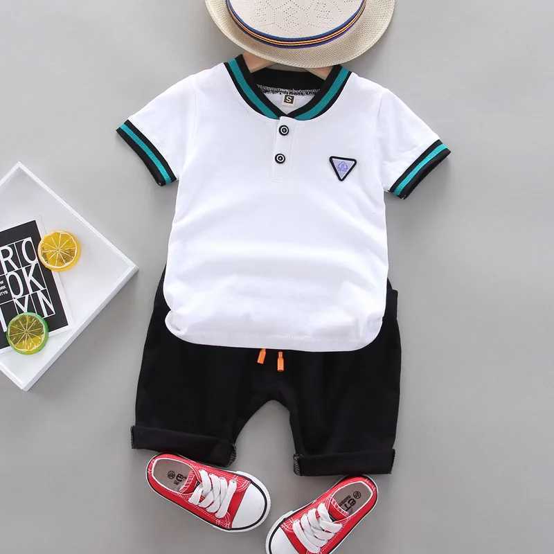 Clothing Sets Summer Cotton Baby Short sleeved Set Fashion Preschool Girls Polo Clothing Casual Set WX