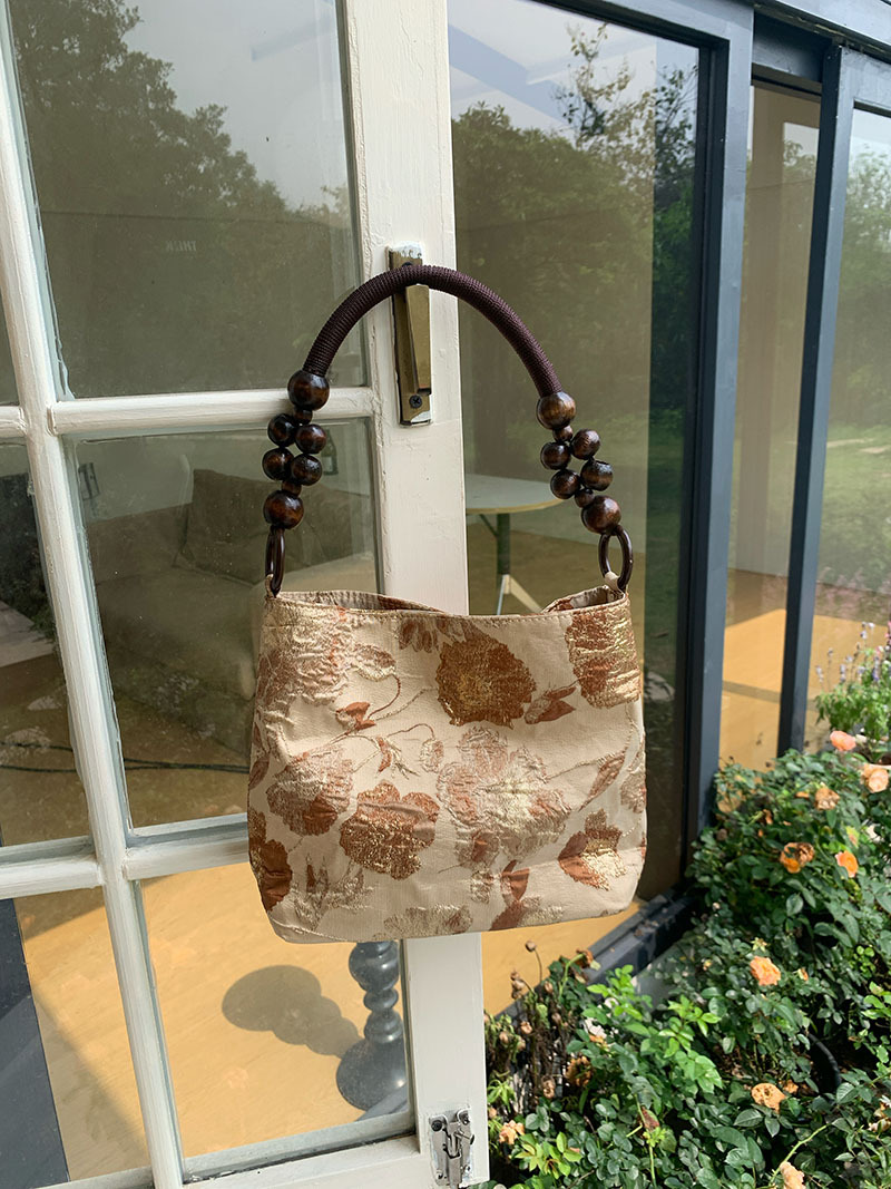 Designer bag women's bag vintage jacquard underarm bag women's chain shoulder bag large capacity bucket bag