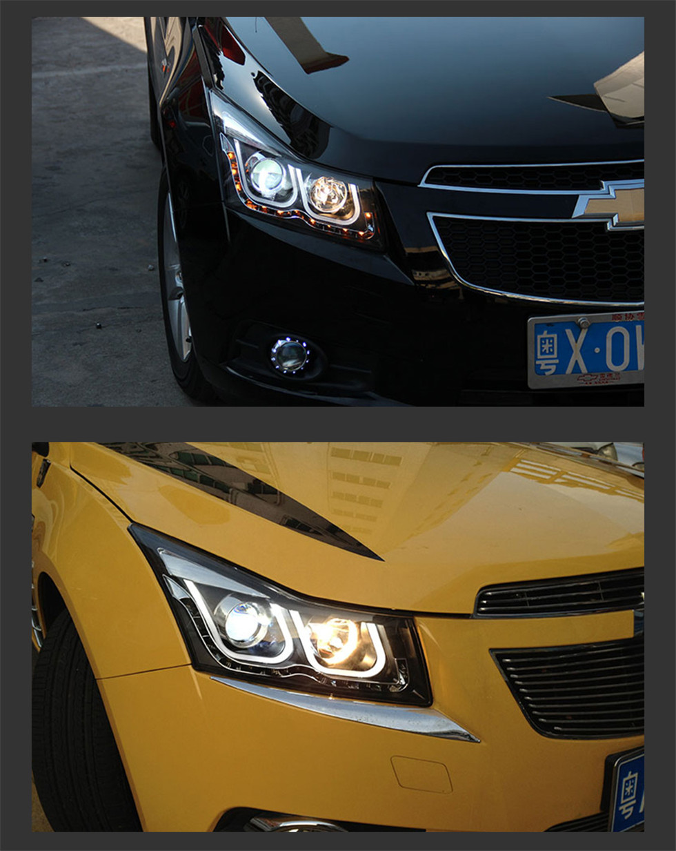 Headlight For Cruze 20 08-20 15 LED Head Lamp DRL Turn Signal Angel Eyes Daytime Light LED Projector Bifocal Lens
