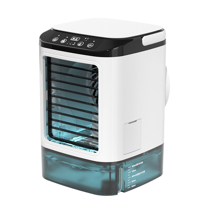 Mini Air Conditioner Desktop Air Cooler Water Cooling Dual Spray Ultrasonic Atomization Portable Humidification Fan Small Queit Air Cooling Fan For Ho