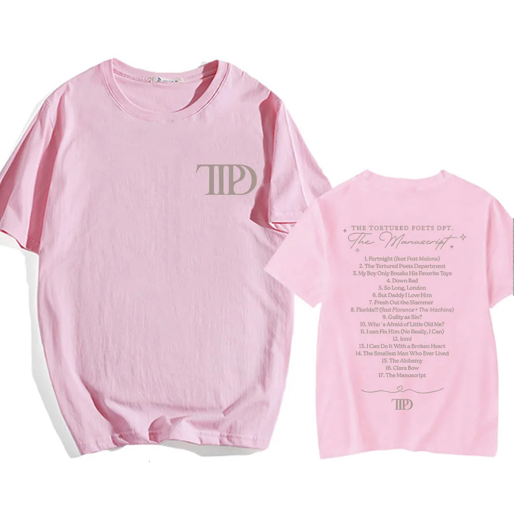 Album The Tortured Poets Department TTPD Tshirts High Quality Soft MenWomen Teeshirt Graphic Printing Hip Hop Cotton 240516