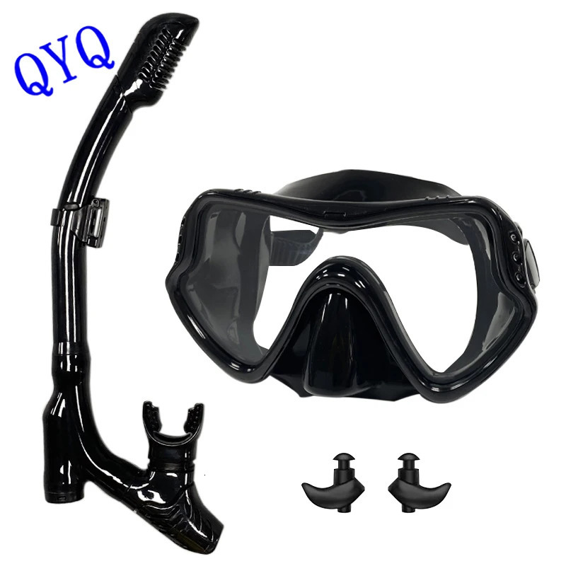 QYQ Diving mask Professional Snorkel Mask and Snorkels Goggles Glasses Swimming Easy Breath Tube Set 240506