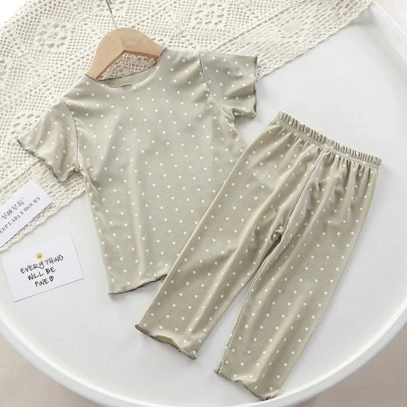Clothing Sets 3M-4T baby girl short sleeved air-conditioned clothing two-piece pajamas baby girl summer pajamas home set WX