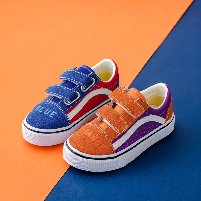 2125 opoee Spring and Autumn Childrens Colored Canvas Shoes Boys Girls Board Korean Version Breathable Children 240516