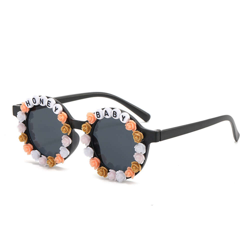 Cute Kids Sunglasses Round Flower Baby Children UV400 Eye Protection Sun Glasses Girls Boys Fashion Decoration Eyewear