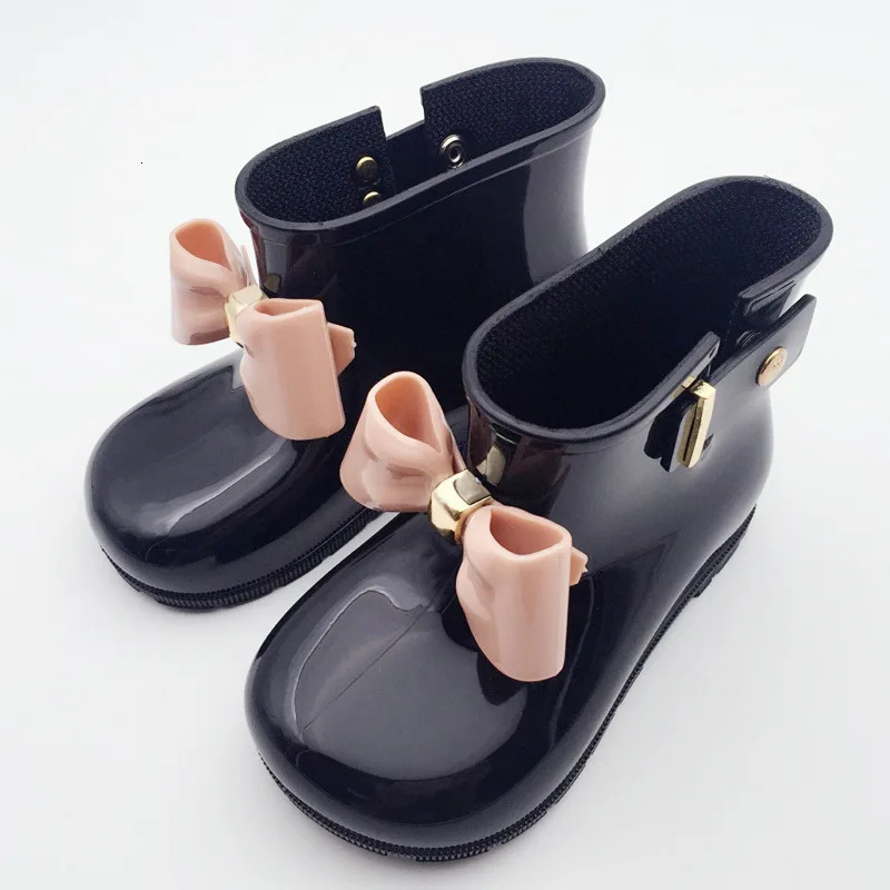 Children Rain Boots Fashion Bow Metal Buckle Girls Boot Cute Toddler Infant Waterproof Shoes Kids Nonslip Water 240516
