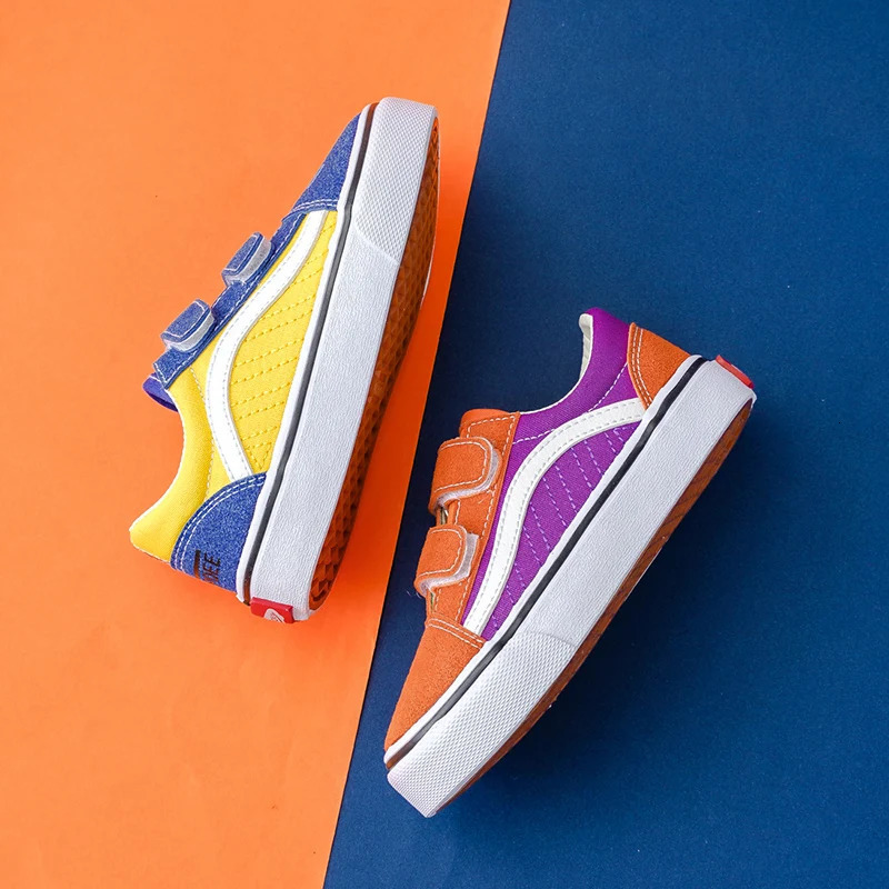 2125 opoee Spring and Autumn Childrens Colored Canvas Shoes Boys Girls Board Korean Version Breathable Children 240516