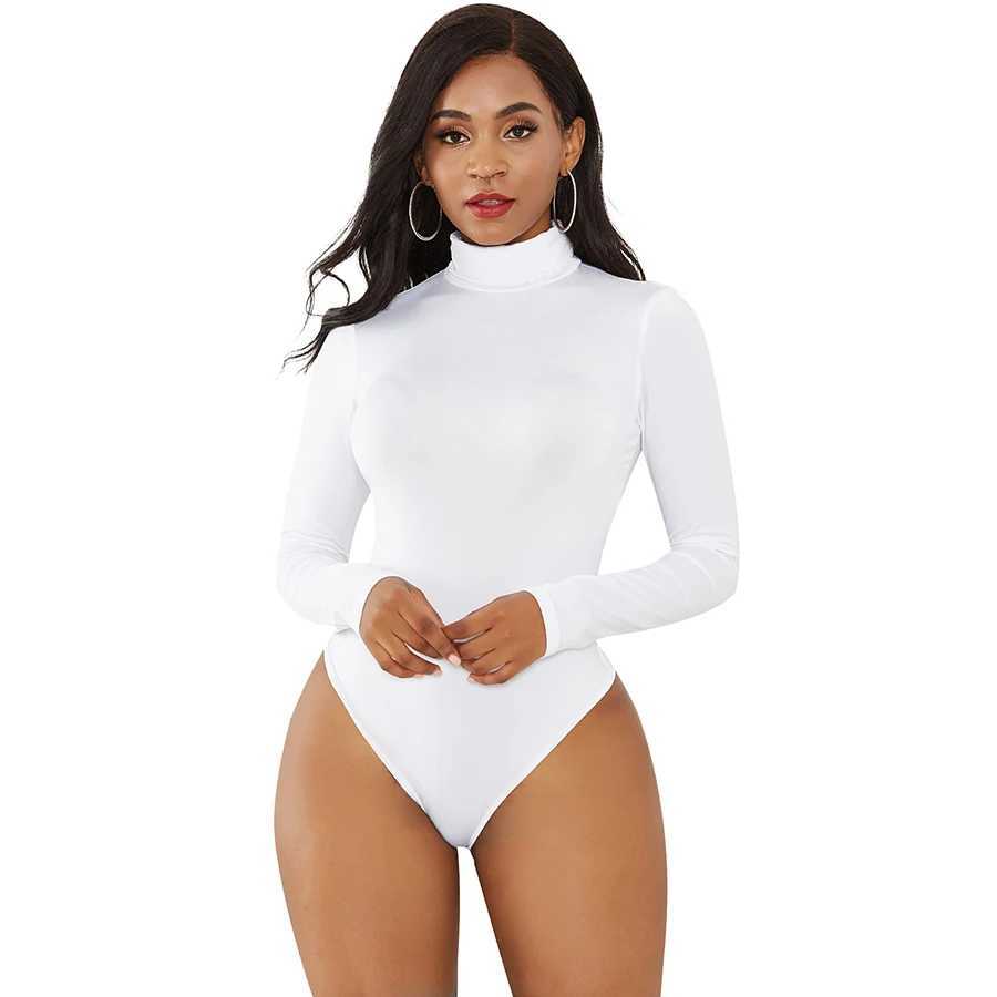 Women's Jumpsuits Rompers 11 color long Sleve tight fitting corset for womens winter and autumn solid turtle neck casual top in black and white Y