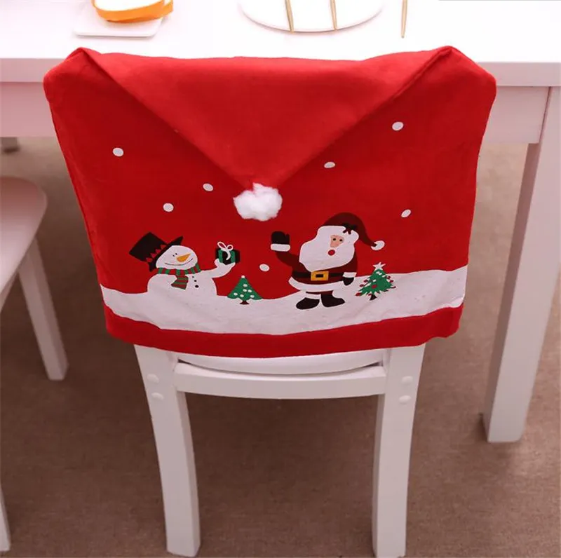 Chair Cover Top Christmas Decor Santa Claus Kitchen Table Chairs Covers Christma Holiday Home Decoration House dd741 ZZ