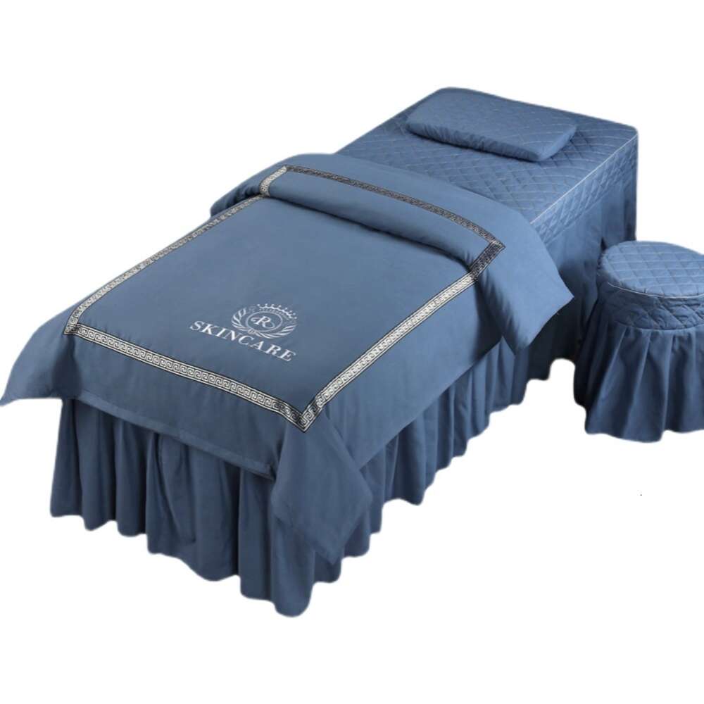 New Nordic Style 4pcs Beauty Salon Bed Massage Spa Bedskirt, Pillowcase, Stoolcover, Duet Cover Beddings Sets Sabanas