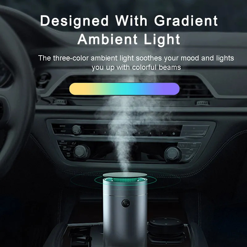 Baseus Car Diffuser Humidifier Auto Air Purifier Aromo Air Freshener with LED Light For Car Aroma Aromatherapy Diffuser 240516