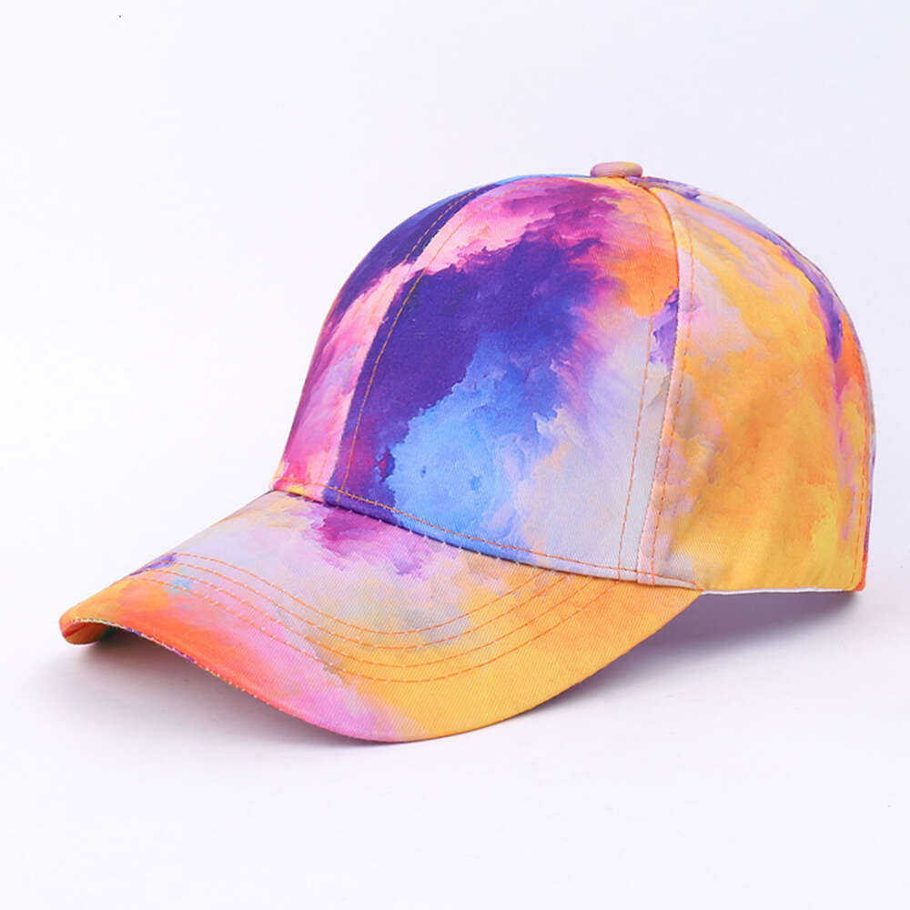 New Tie Dyed Baseball for Men and Women Graffiti Outdoor Sunshade Duck Tongue Sunscreen Sun Hat H517-10.5