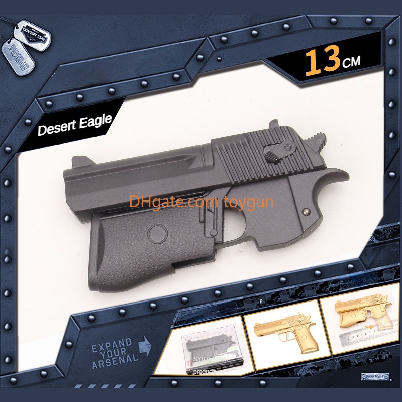 Desert Eagle Foldable Metal Toy Gun Soft Bullets Exquisite Model Portable Mini Look Real Collection Outdoor Cs Pubg Game Prop Fidgets Toy for Boys Adu