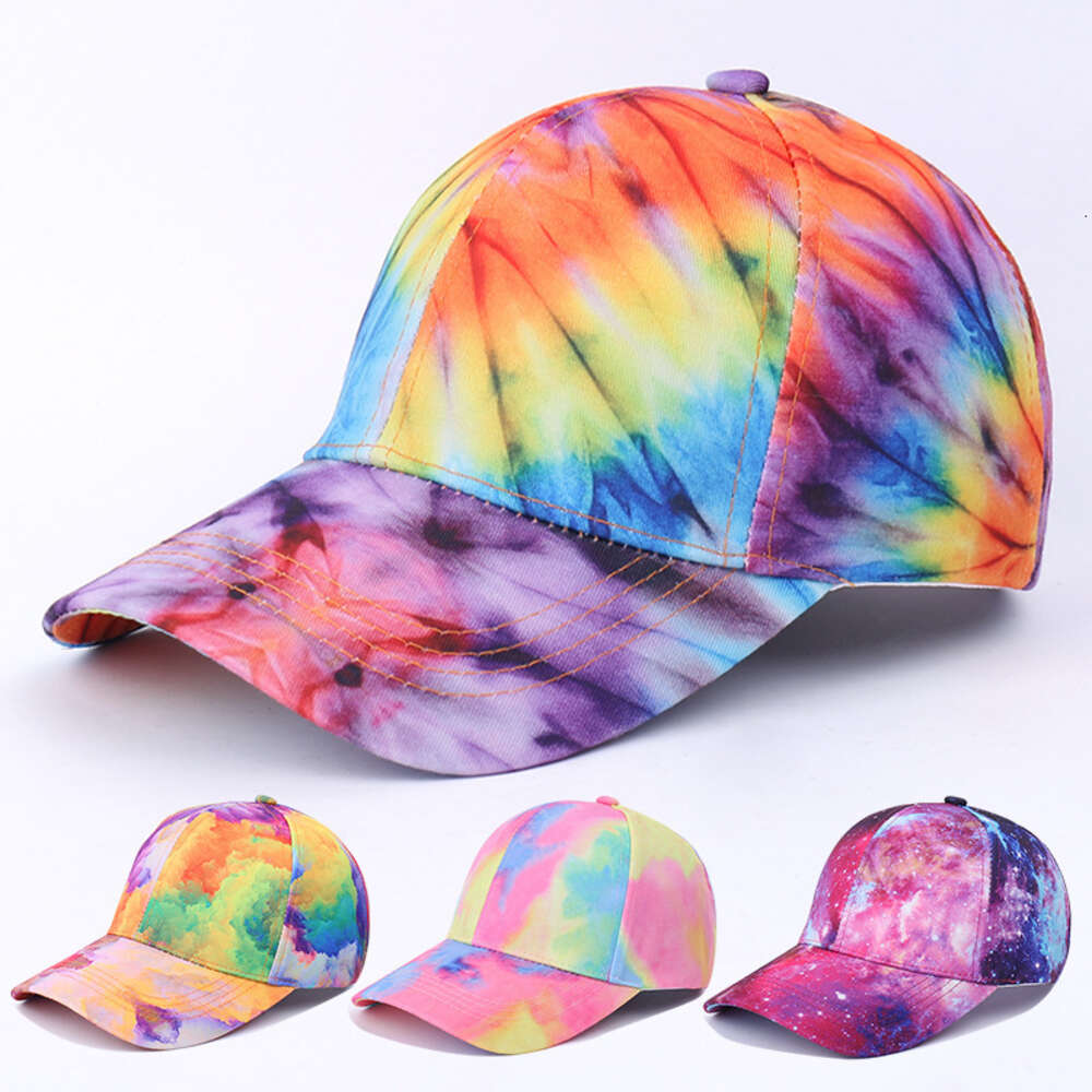 New Tie Dyed Baseball for Men and Women Graffiti Outdoor Sunshade Duck Tongue Sunscreen Sun Hat H517-10.5