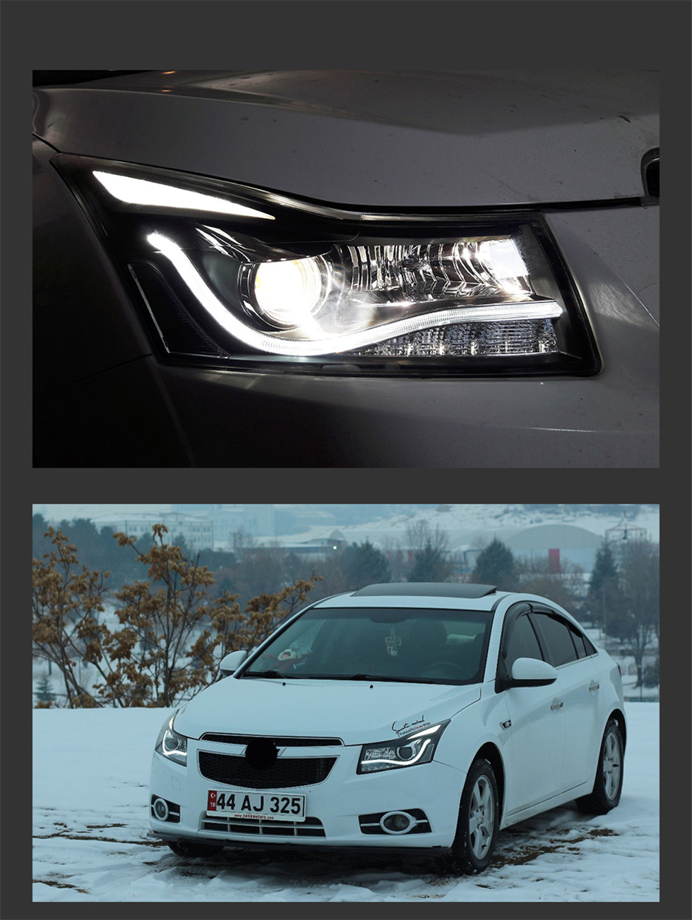 Headlight Assembly For Cruze 20 08-20 15 Front Headlights Replacement DRL Daytime Light LED Dynamic Signal Lamp