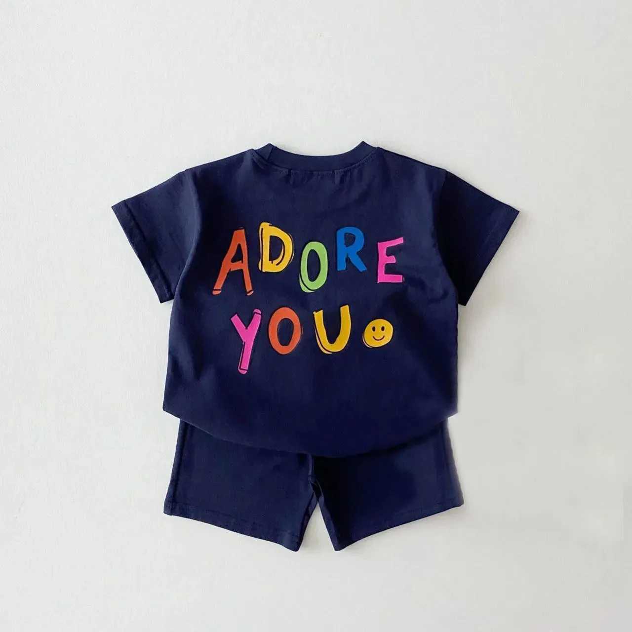 Clothing Sets 2 pieces of baby boy and girl clothing set summer fashion short sleeved childrens T-shirt+cotton baby clothing WX