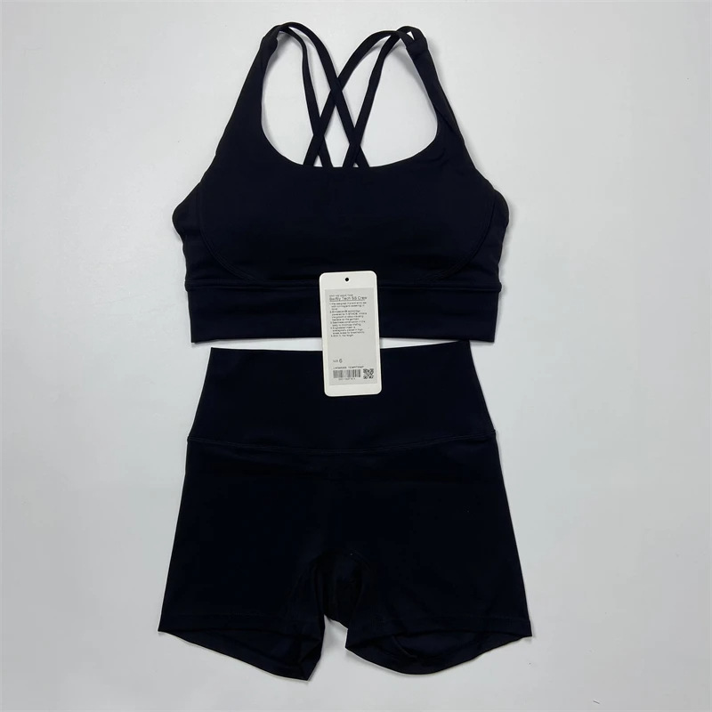 Women Designer Yoga Sets 3 Styles Push Up Sports Bra High Waist Biker Shorts Cross Back Gym Outfits Elastic Workout Tracksuits Running Cloth Hotty Fie