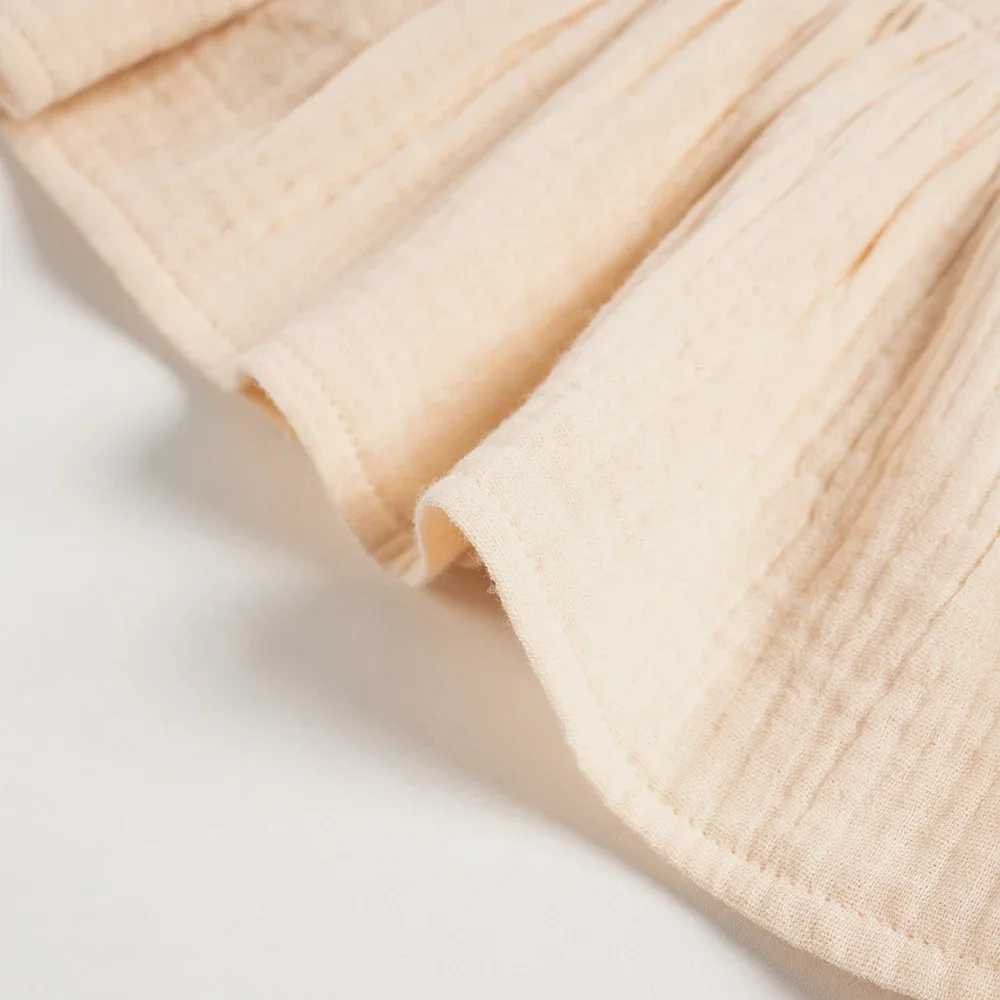 Clothing Sets Summer Girls Fine Cotton Top+Pants 2PCS Clothing Set Camissol Wide Legs Solid Casual Beach Soft Set WX