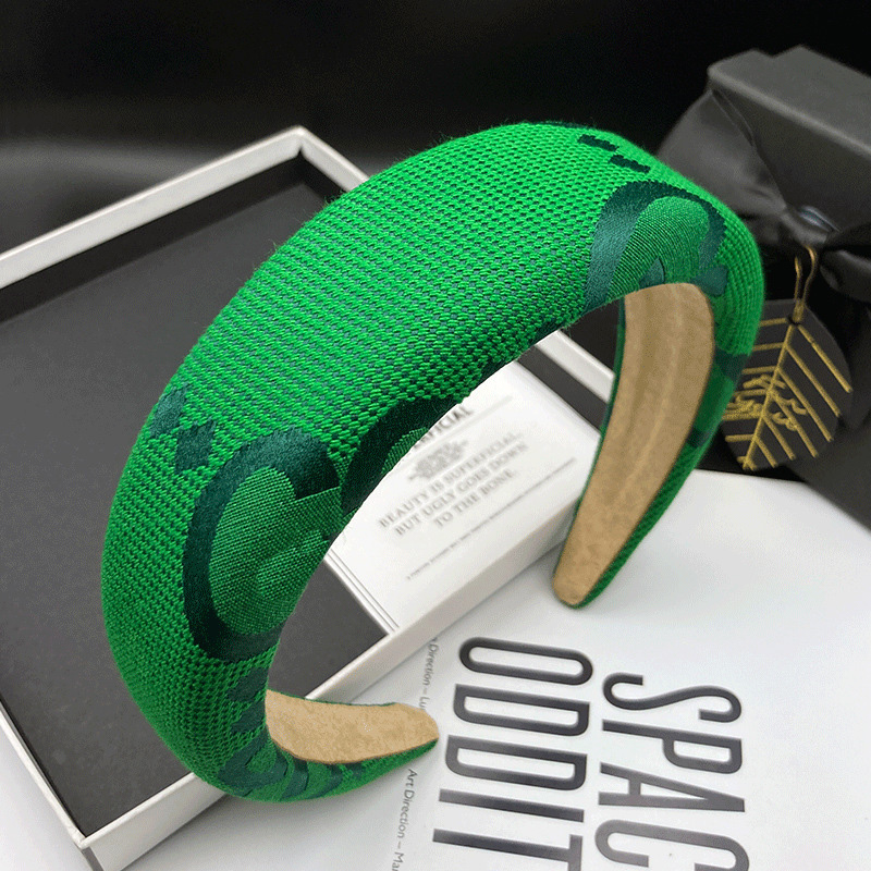 Letter Designer Serre-tête Large Épais Vintage Bandeau Élastique Doux Mode Fille Accessoire Cheveux