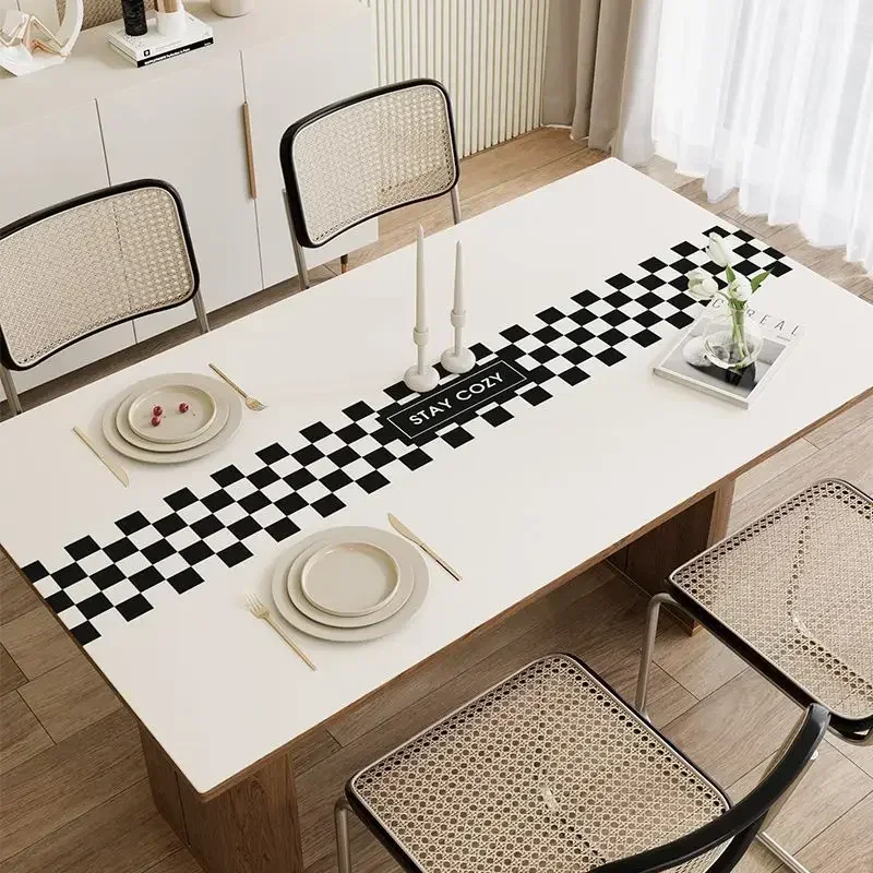 Dining Decoration Accessories Chessboard Grid TabPVC Coffee Simple Table Cloth TableCushion LD7B01