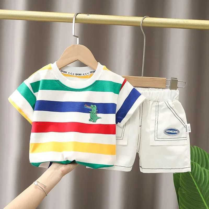 Clothing Sets 2PCS childrens clothing mother childrens clothing childrens set boy T-shirt summer cotton short sleeved fashion set WX