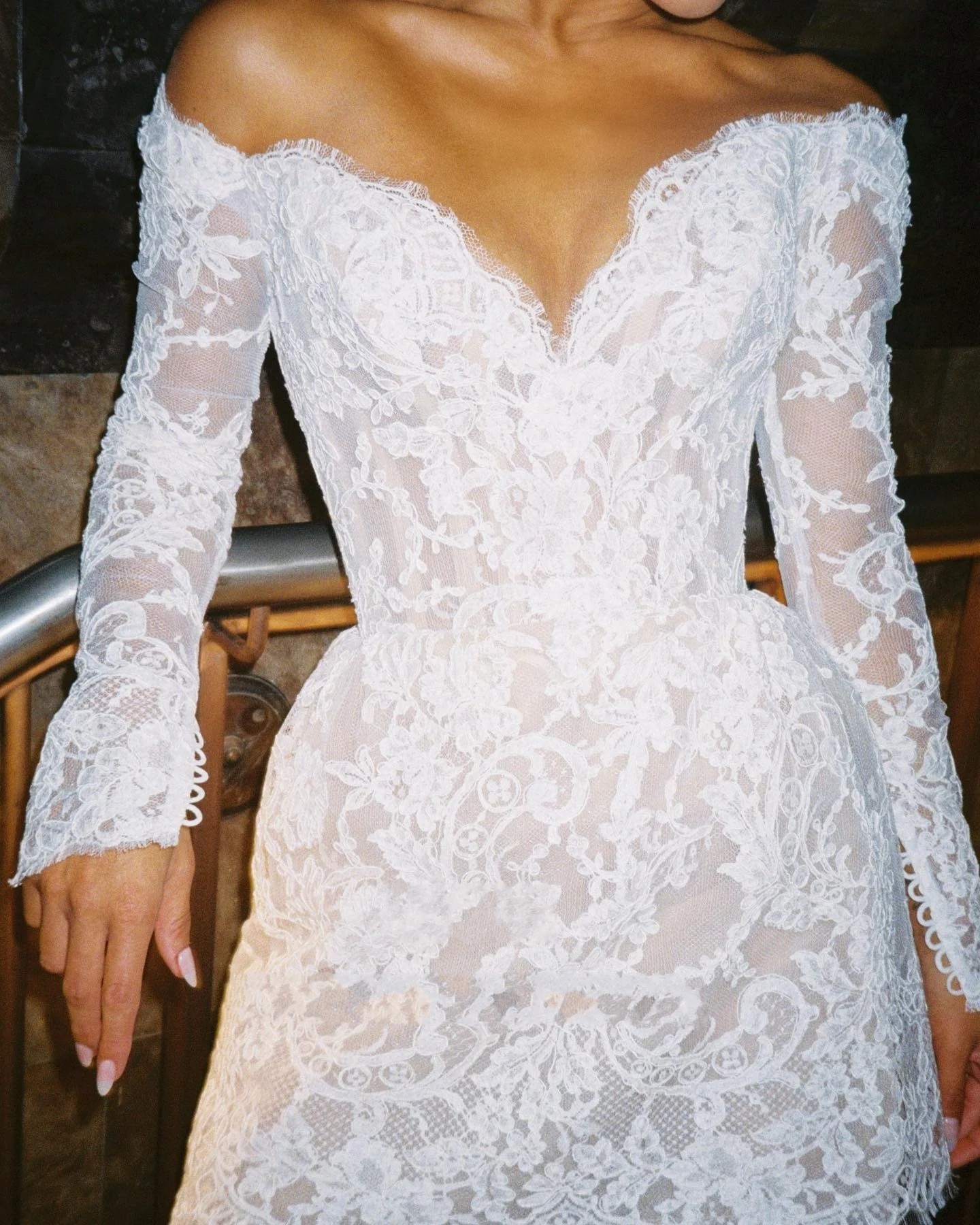 Short Civil Lace Wedding Dress Ivory Off Shoulder Mini Bridal Gowns For Women Bride Backless Vestidos De Novia Customed