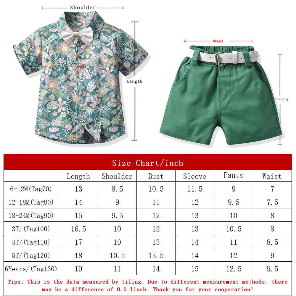 Clothing Sets Boys shirt set summer boys ceremony shorts flip collar short sleeved shirt bow tie shorts elegant boys clothing childrens dress set WX