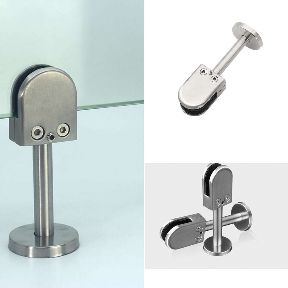 New 304 Stainless Steel Clamps Adjustable Glass Holder for Staircase Handrail Glass-to-ground Fixed Bracket 65x43x26