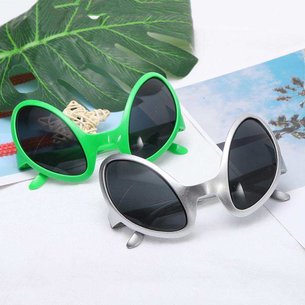 2PCS New Alien Funny Holiday Sunglasses Halloween Adults Kid Party Supplies Rainbow Lenses ET Sun Glasses Shades