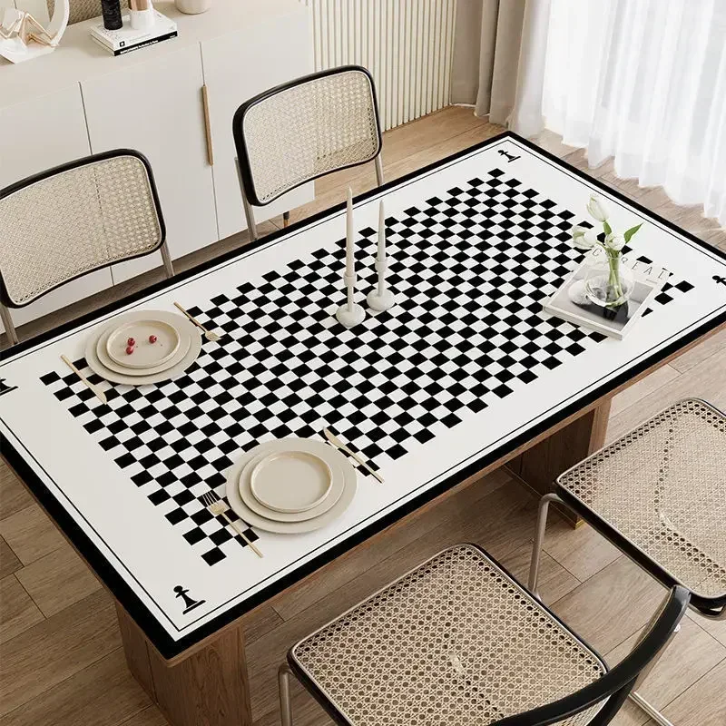 Dining Decoration Accessories Chessboard Grid TabPVC Coffee Simple Table Cloth TableCushion LD7B01