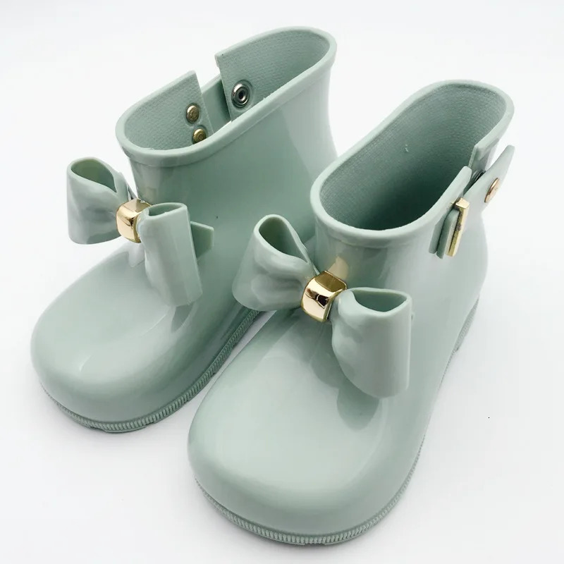Children Rain Boots Fashion Bow Metal Buckle Girls Boot Cute Toddler Infant Waterproof Shoes Kids Nonslip Water 240516