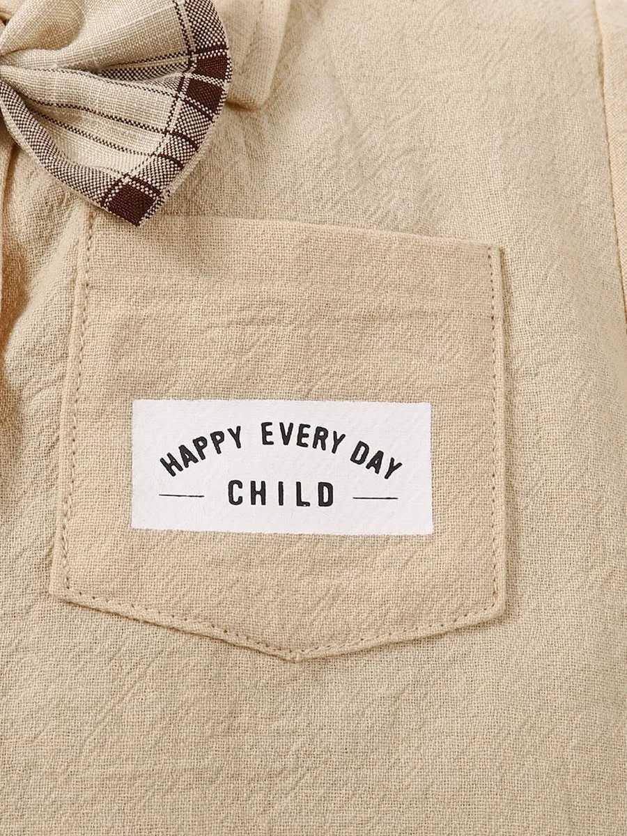 Clothing Sets 2PCS childrens mens clothing set short sleeved solid color shirt with bow and shorts fashionable mens clothing suitable for children age