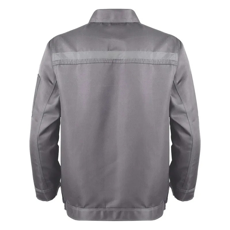 Mens Womens Mechanic Auto Repairman Work Jacket Top with Reflective Stripe Long Sleeve Worker Uniform Factory Workshop Clothes 240513