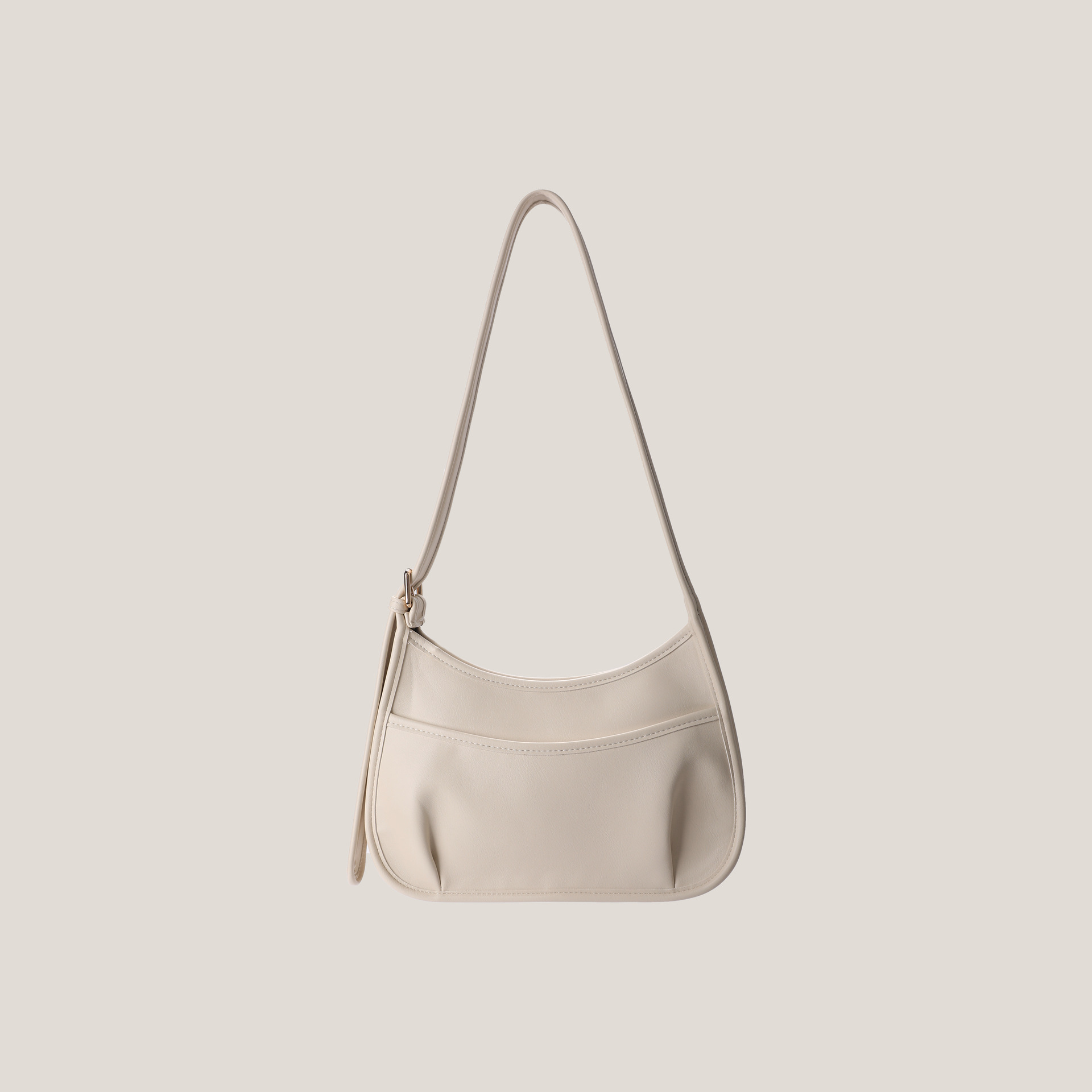 Designer wide crossbody bag for women's crescent shaped bucket saddle bag versatile single shoulder Korean version niche design pleated bag