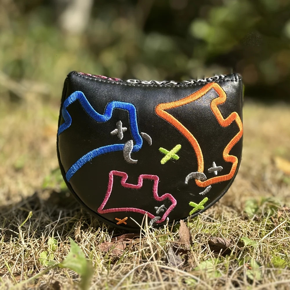 1pc Dog Pattern Semicircle Golf Headcover Head Cover Mallet Putter Golf Mallet Putter Covers 240516