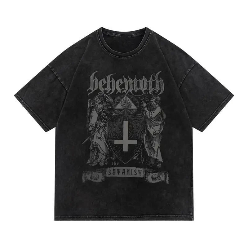 Summer Men Vintage Washed T-Shirts Anime Gothic Streetwear Punk Unisex Short Sleeve Tops Tee Y2k Oversized T-Shirt 8XL Clothing 240508