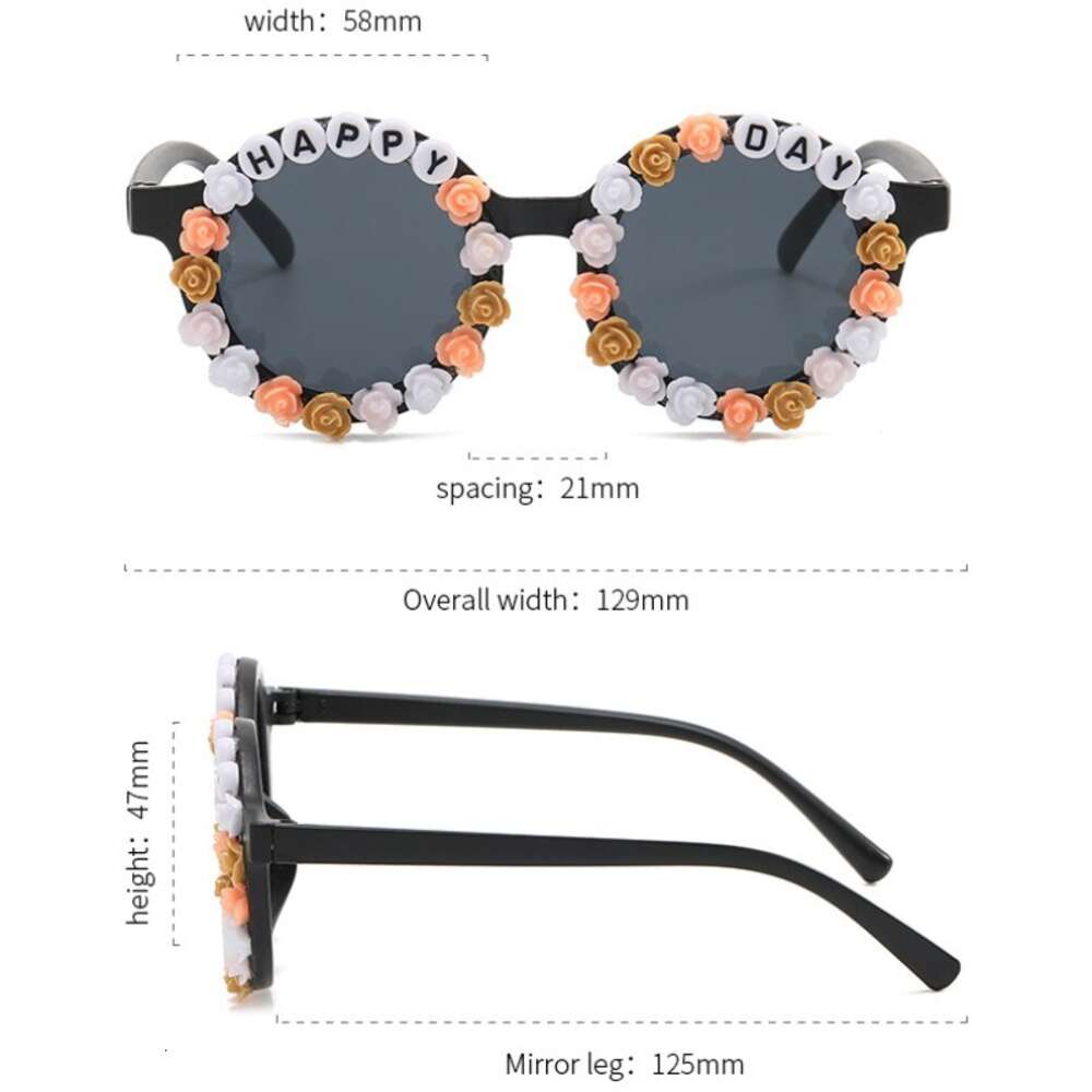 Cute Kids Sunglasses Round Flower Baby Children UV400 Eye Protection Sun Glasses Girls Boys Fashion Decoration Eyewear