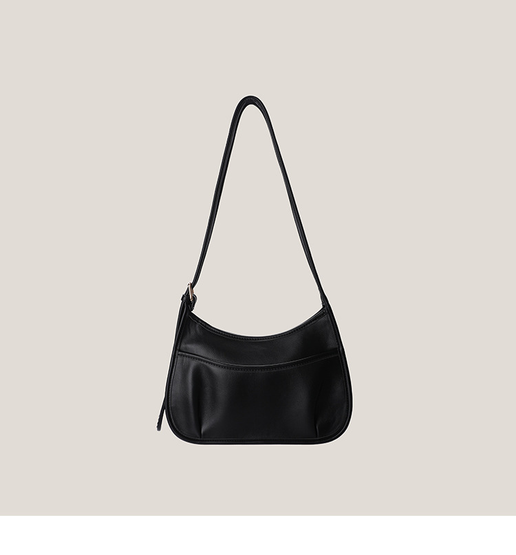 Designer wide crossbody bag for women's crescent shaped bucket saddle bag versatile single shoulder Korean version niche design pleated bag