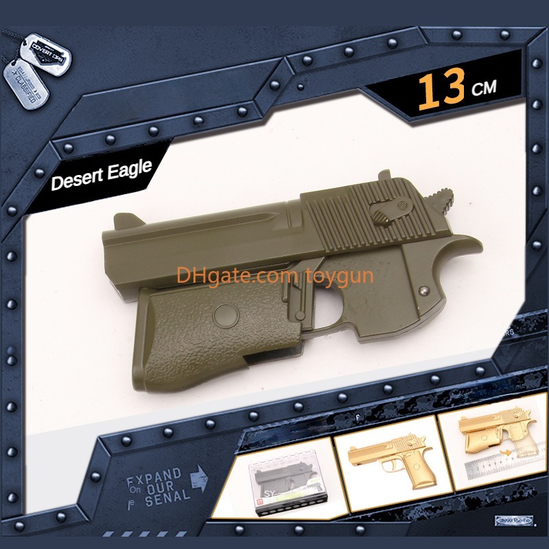 Desert Eagle Foldable Metal Toy Gun Soft Bullets Exquisite Model Portable Mini Look Real Collection Outdoor Cs Pubg Game Prop Fidgets Toy for Boys Adu