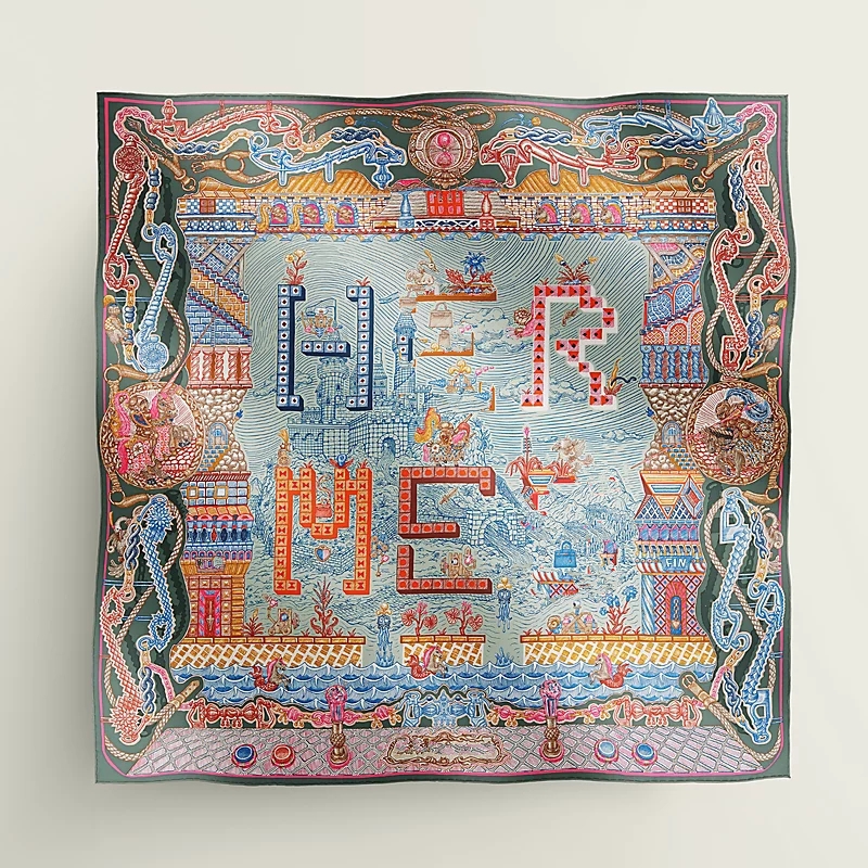 Super Silk Square Scarf Top Brand H 2024 Summer High End Classic Letter Pattern Designer Shawl Scarves