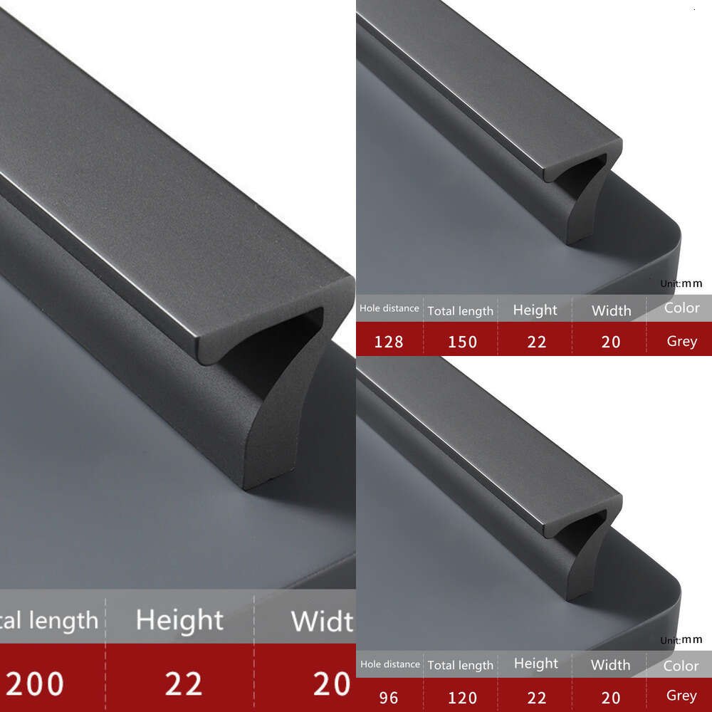 New 1000mm Aluminium Black Furniture Wardrobe Cabinet Door Handles Kitchen Cupboard Drawer Knobs Long Handle Hardware