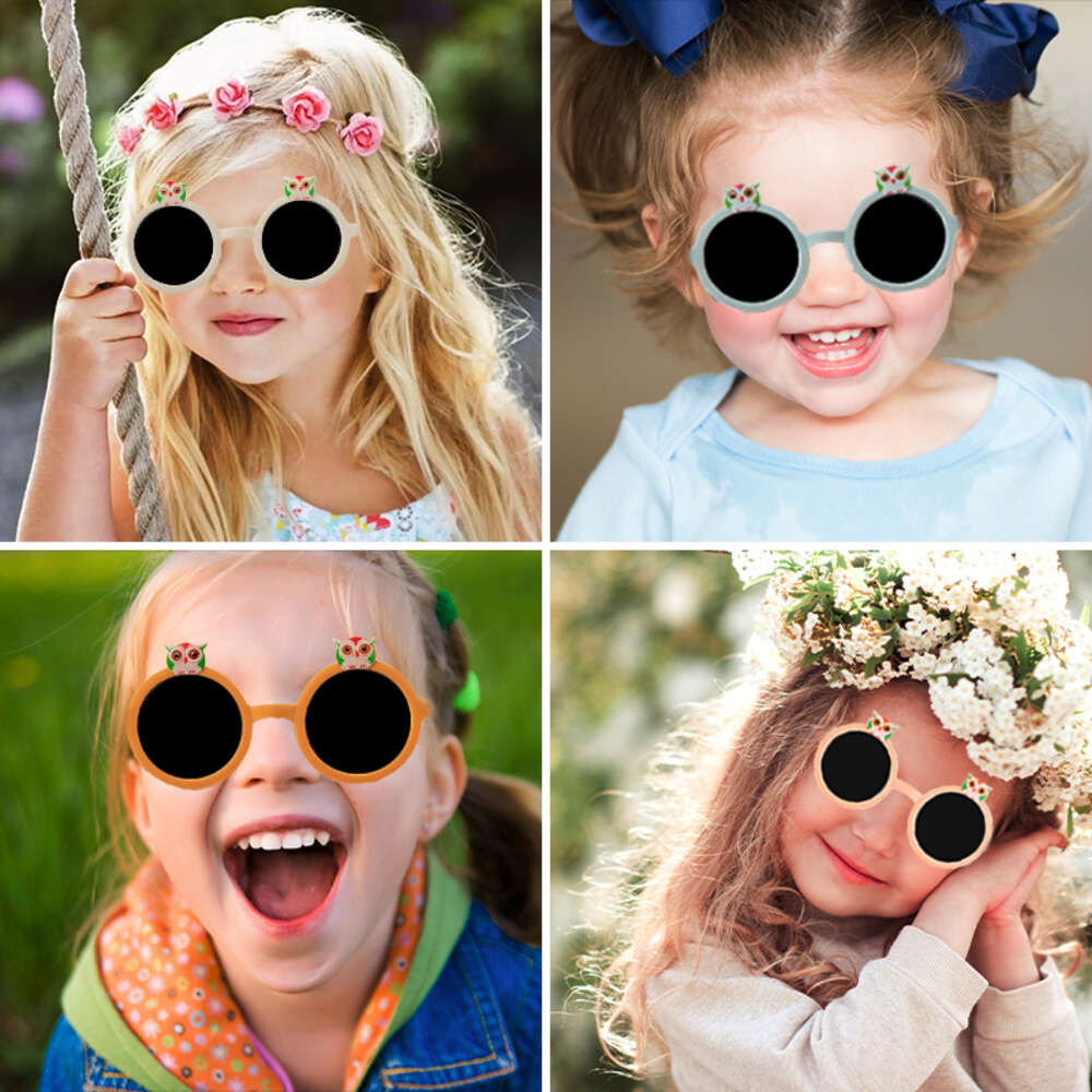 2023 Children's Colors Cartoon Animal Shape Fashion Round Girls Boys Cute UV 400 Protection Kids Polarized Sunglasses