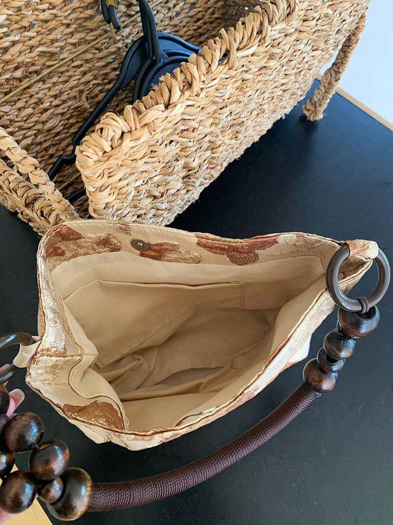 Designer bag women's bag vintage jacquard underarm bag women's chain shoulder bag large capacity bucket bag