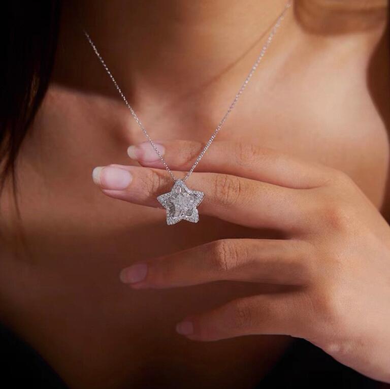 2024 Women's Fashion Wedding Jewelry Sets 925 Sterling Silver Fill Princess Cut White 5A Cubic Zircon CZ Diamond Open Ring Five Star Stud Earring